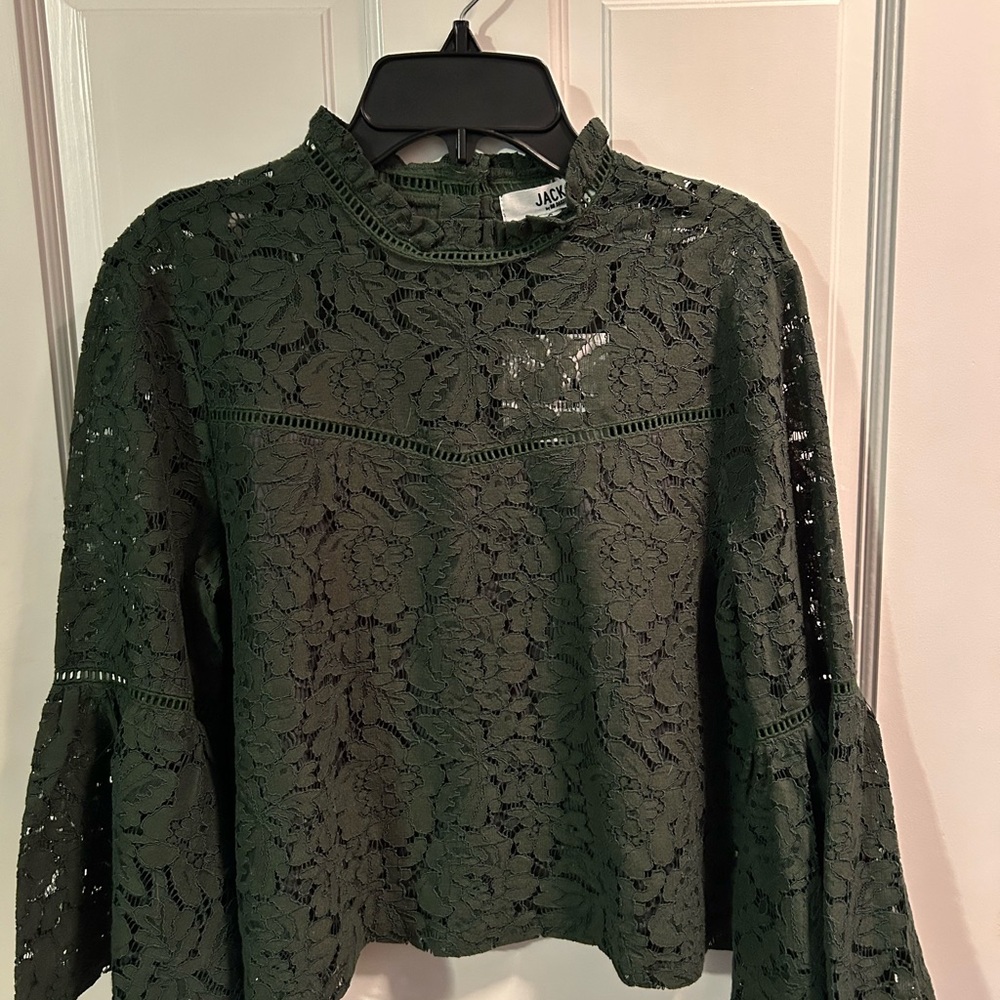 Jack by BB Dakota Black Embellished Boxy Blouse